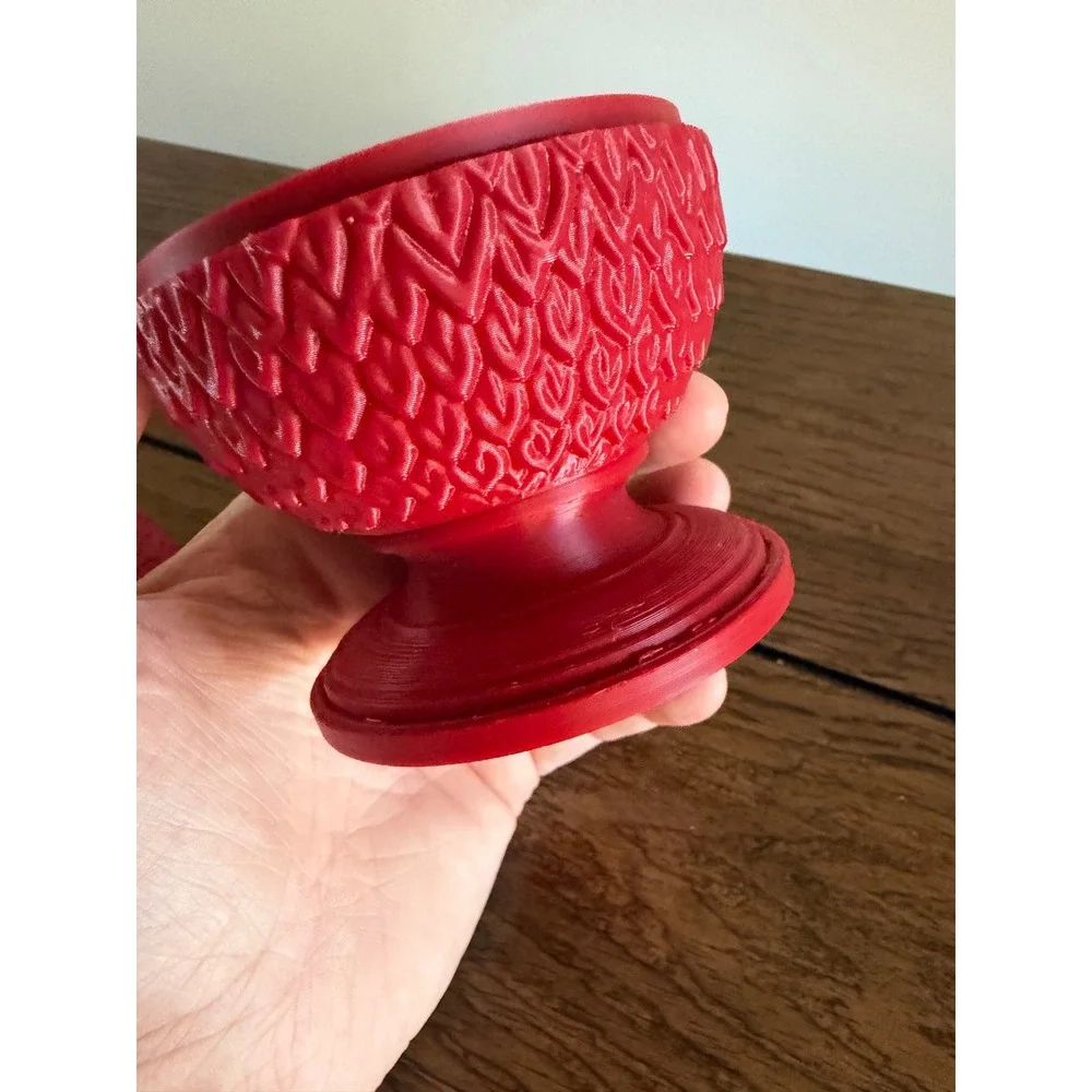 Owl Fairy Lamp Red 3D Printed Viking Fairy Lamp Style Textured